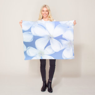 Blumen Fleece-Decke des eleganten weißen Singrü Fleecedecke