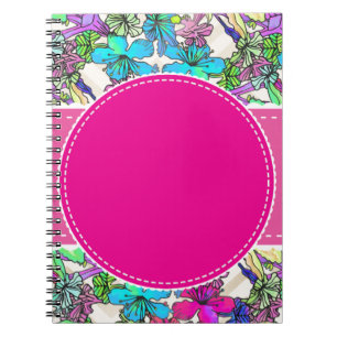 Blumen florale Ranken farbenfroh chic elegant Brau Notizblock