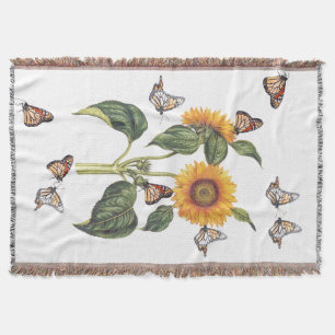 Blumen Florale Sonnenblume Schmetterlinge Wurfdeck Decke
