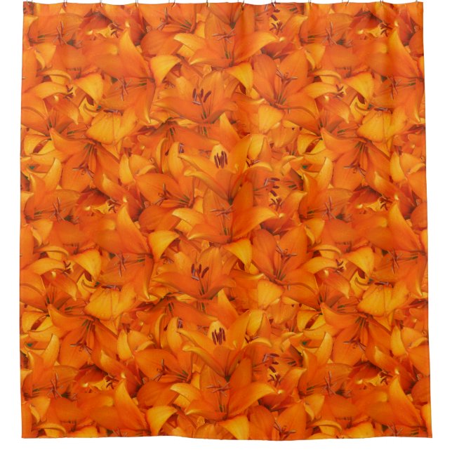 Blumen-Foto-orange Garten-Lilien Duschvorhang (Vorderseite)