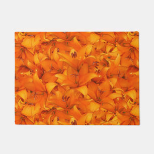 Blumen-Foto-orange Garten-Lilien Fußmatte
