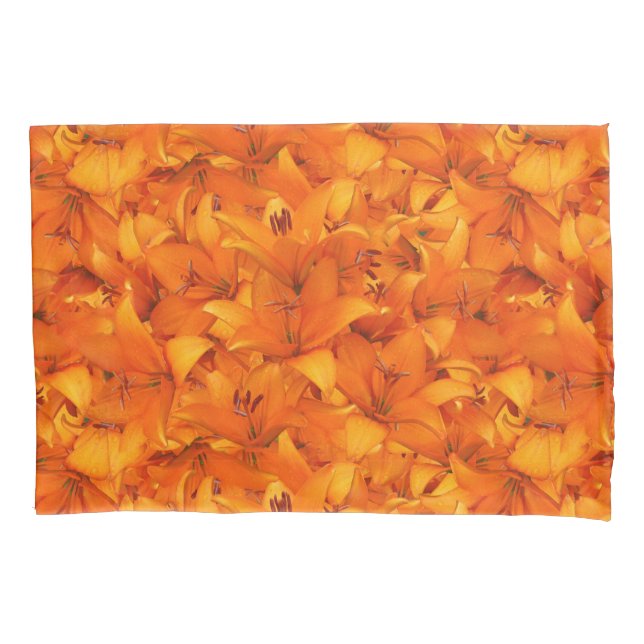 Blumen-Foto-orange Garten-Lilien Kissenbezug (Vorderseite)