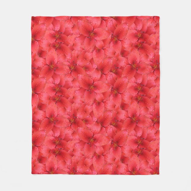 Blumen-Foto-rote Garten-Lilien Fleecedecke (Vorderseite)