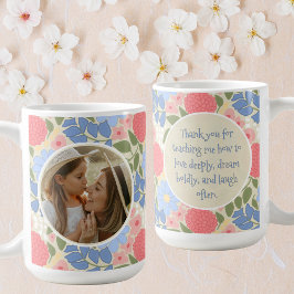 Blumen-Fototasse – Personalisierte Nachricht & Eri Kaffeetasse
