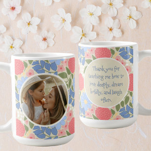 Blumen-Fototasse – Personalisierte Nachricht & Eri Kaffeetasse