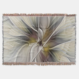 Blumen-Fraktal, Fantasie-Blume mit Erdtönen Decke