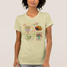 Blumen-Frucht-Illustration T-Shirt | 