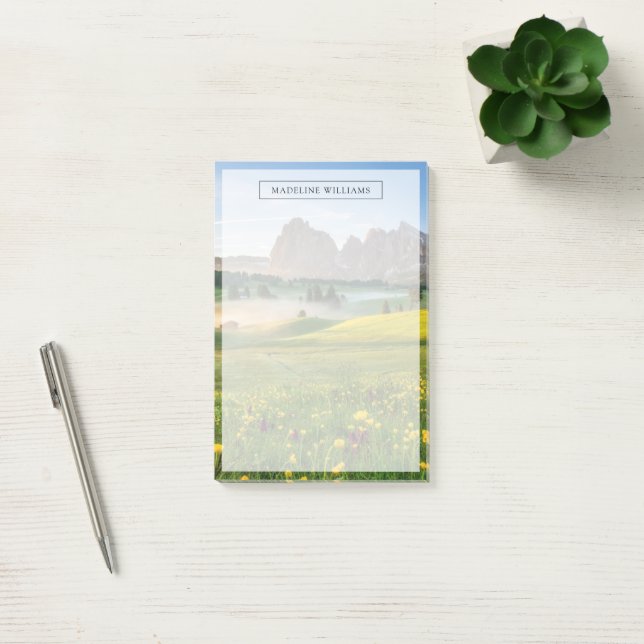 Blumen | Frühjahrsalpe di Siusi Langkofel Post-it Klebezettel (Büro)