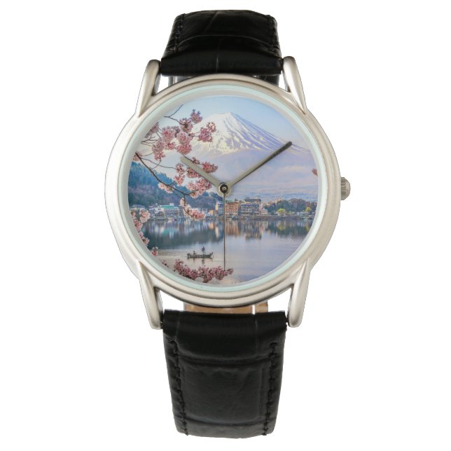 Blumen | Frühjahrskirsche blüht Japan Armbanduhr (Vorderseite)