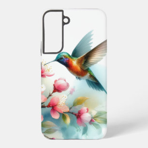 Blumen-/Frühlings-Kolibri-Kunstwerk Samsung Galaxy Hülle