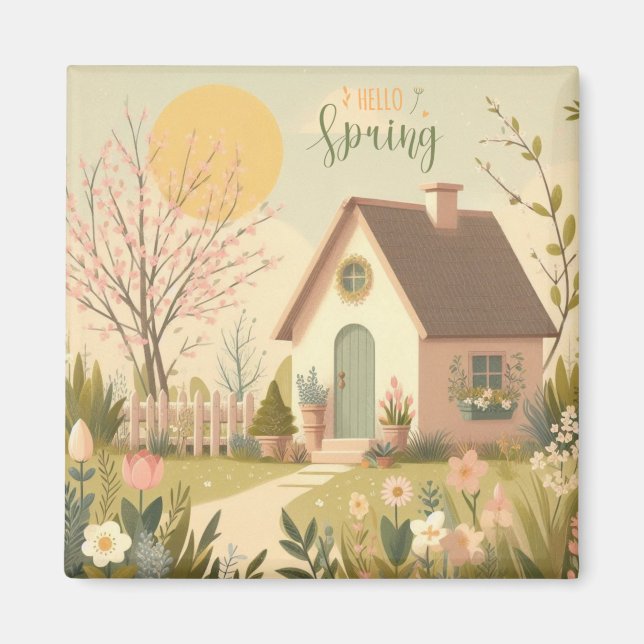 Blumen-/Frühlingshütte Magnet (Vorne)