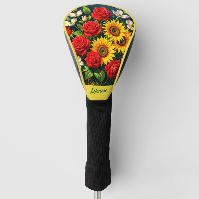 Blumen-Fun-Fahrer-Kopfbedeckung Golf Headcover (Vorderseite)
