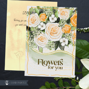 Blumen für dich Warme Goldene Rose Florale Besseru Karte