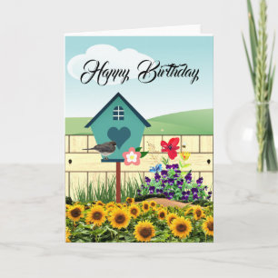 Blumen-Garten-Glückwunschkarte zum Geburtstag Karte