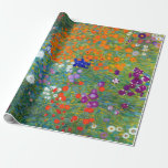 Blumen-Garten Gustav Klimt Geschenkpapier<br><div class="desc">Ein Hütten- oder Bauernhaus-Blumengarten, wie von Gustav Klimt gemalt.</div>