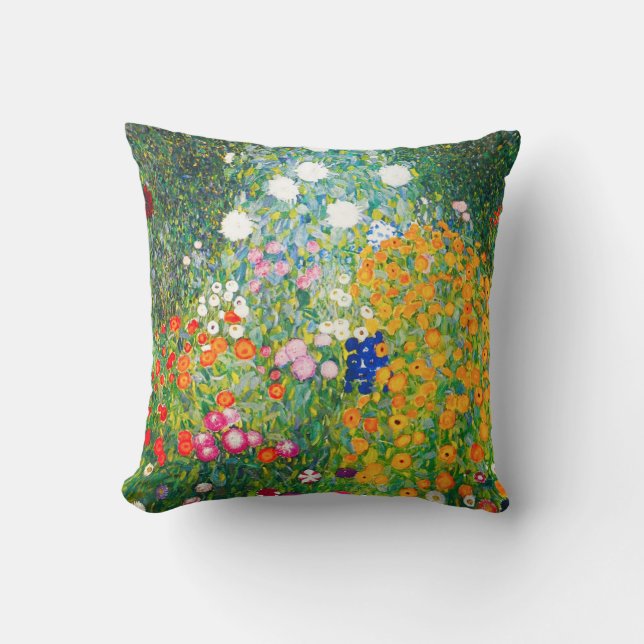 Blumen-Garten-Kissen Gustav Klimt Kissen (Vorderseite)