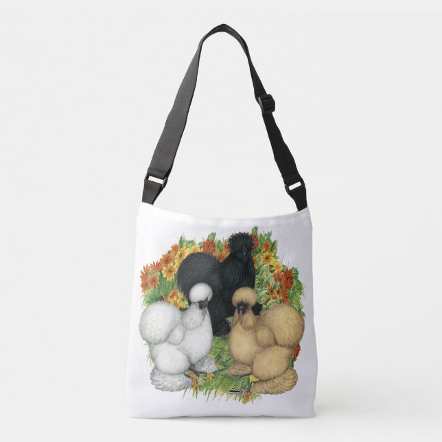 Blumen-Garten Silkies Tragetaschen Mit Langen Trägern (Vorderseite)
