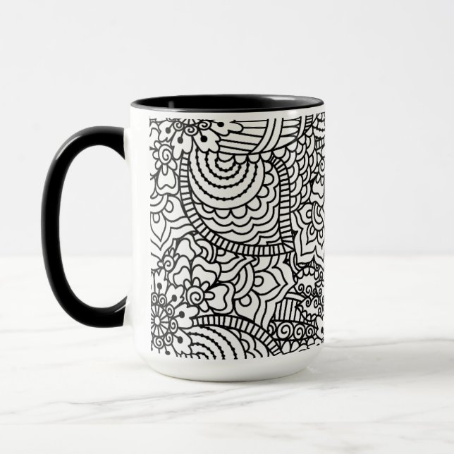 Blumen-Gekritzel Tasse (Links)