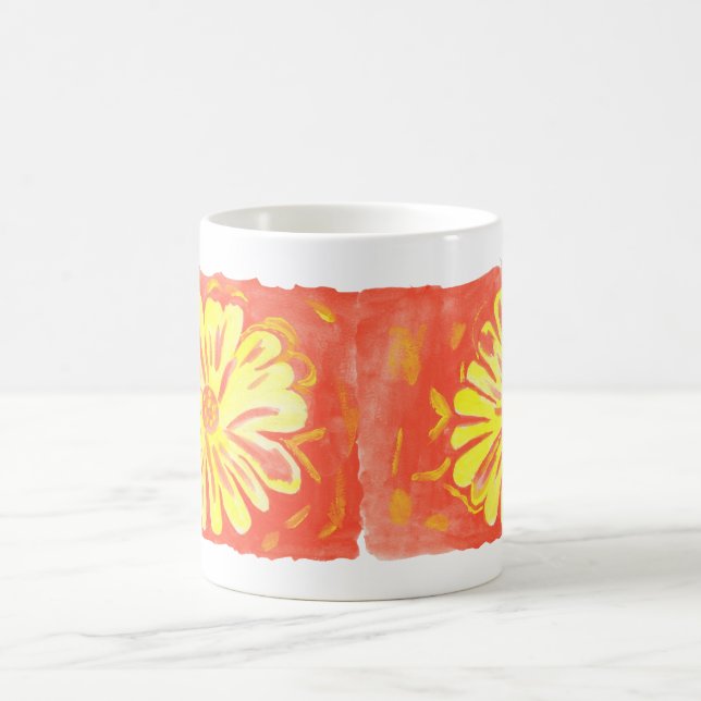 Blumen - Gelbe Blumen Kaffeetasse (Mittel)