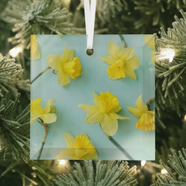Blumen | Gelbe Daffodien Ornament Aus Glas (Insitu)