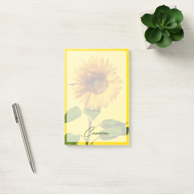 Blumen | Gelbe Sonnenblume Post-it Klebezettel (Büro)