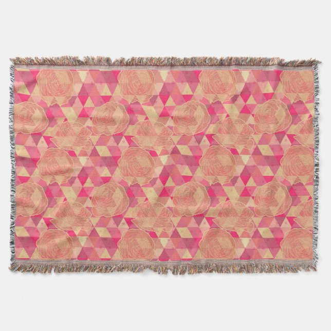Blumen geometrisches Muster Decke (Vorderseite)