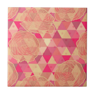 Blumen geometrisches Muster Fliese