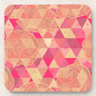 Blumen geometrisches Muster Getränkeuntersetzer
