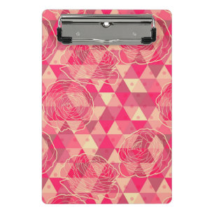 Blumen geometrisches Muster Mini Klemmbrett