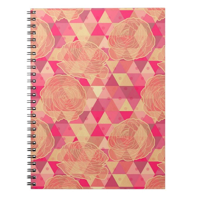 Blumen geometrisches Muster Notizblock (Vorderseite)