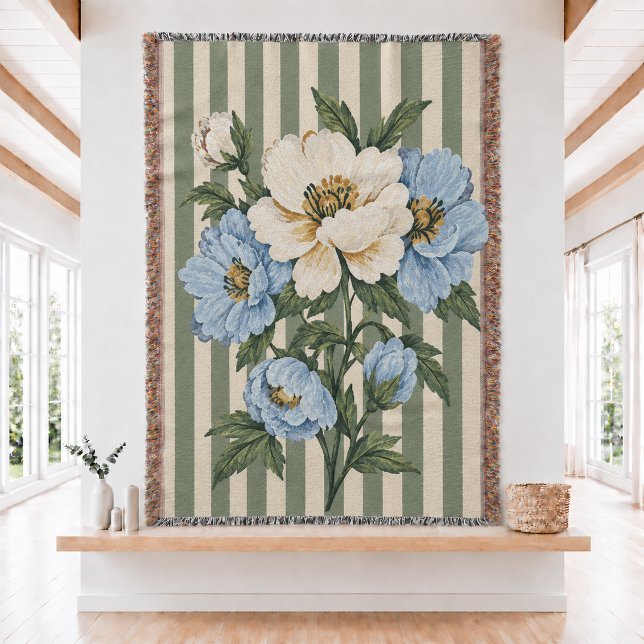 Blumen gestreifte Webdecke  Decke (Von Creator hochgeladen)