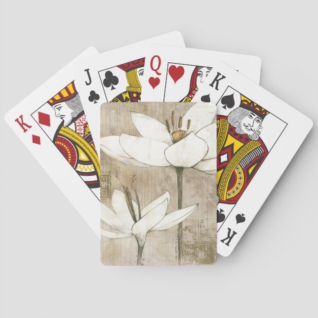 Blumen gezeichnet durch Bleistift Spielkarten (Rückseite)