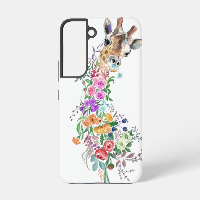 Blumen Giraffe Samsung Galaxy oder iPhone Hüllen Hülle (Rückseite)