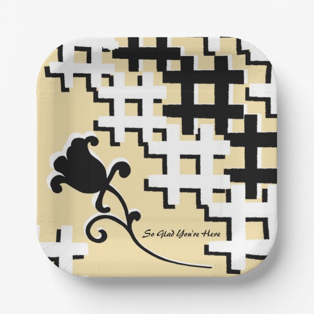 Blumen Gitter Papier Teller (Vorderseite)