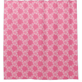 Blumen-Gitter-Rosa-Muster Duschvorhang
