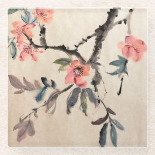 Blumen Glasuntersetzer