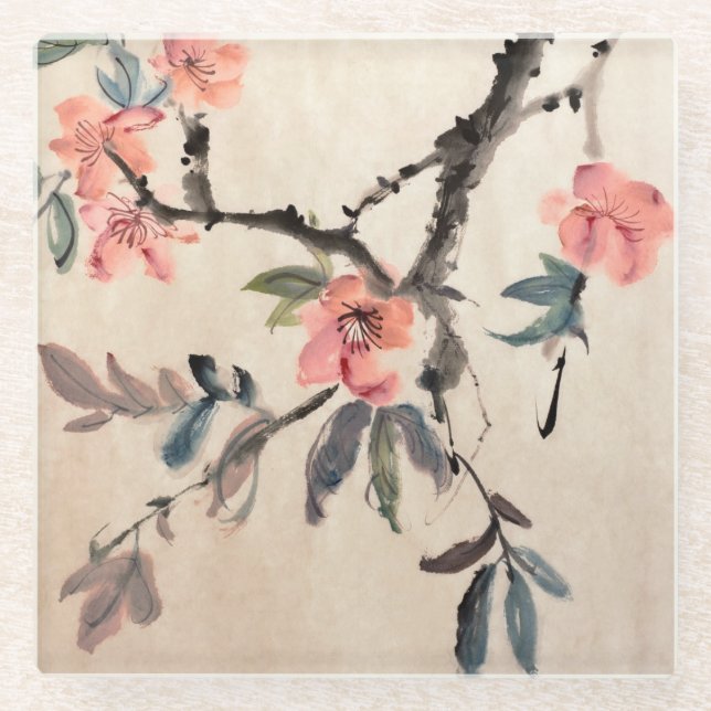 Blumen Glasuntersetzer (Vorderseite)