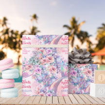 Blumen Glitter Meerjungfrauenschwanz 7. Geburtstag