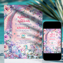 Blumen Glitter Meerjungfrauenschwanz 8. Geburtstag