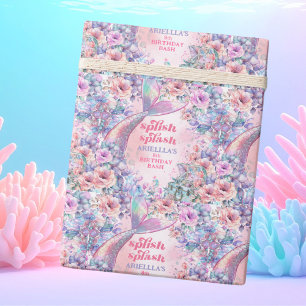 Blumen Glitter Meerjungfrauenschwanz 8. Geburtstag Geschenkpapier