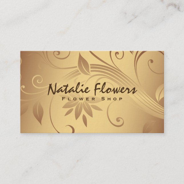Blumen | Golden Visitenkarte (Vorderseite)