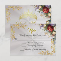 Blumen & Goldene Blätter - Perlenweiß RSVP