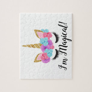 Blumen-Goldmagische Unicorn-Mädchen