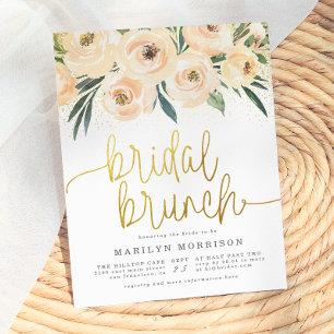 Blumen & Grün Gold Braut-Brunch-Shooter Einladungspostkarte