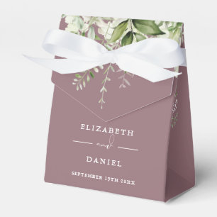 Blumen Grün Monogramm Mauve Hochzeit Geschenkschachtel