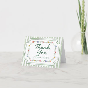 Blumen Grüne Streifen Dankeskarten Dankeskarte