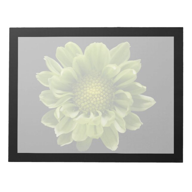 Blumen | Grünes Chrysanthemum Notizblock (Vorderseite)