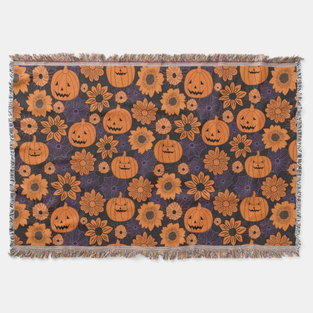 Blumen-Halloween Decke (Vorderseite)