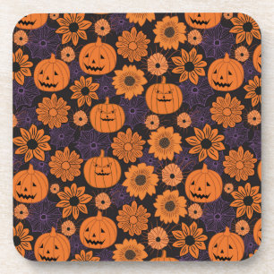 Blumen-Halloween Getränkeuntersetzer