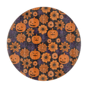 Blumen-Halloween Schneidebrett